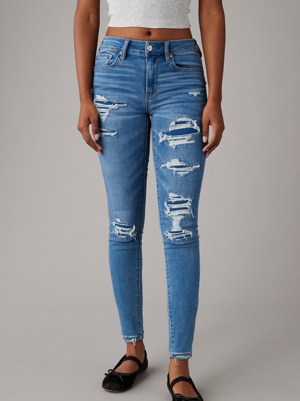 AE Next Level Patched High-Waisted Jeggings